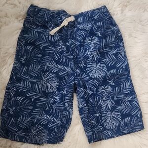 Place Blue Leaf Print Shorts